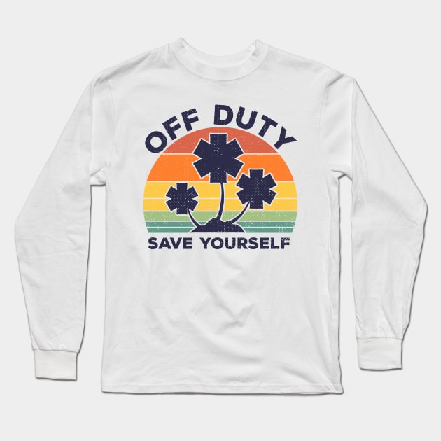 Paramedic Off Duty VintageVacation Sunset Long Sleeve T-Shirt by BraaiNinja